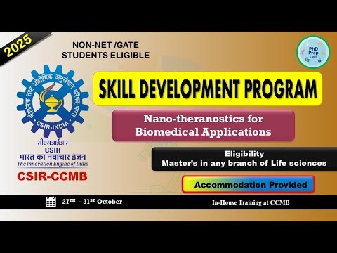 CSIR-CCMB Hyderabad Skill Development Program | Nano-theranostics Training | October 2025