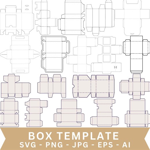 Box Template SVG Bundle: DIY Paper Craft Gift Boxes, Favor Gift, Cutting Files - Etsy