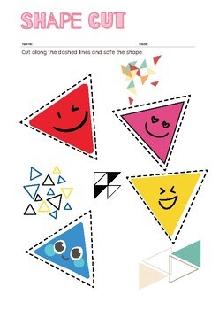 Shape Cut & Draw Worksheets | Fine Motor Skills | PreK–1