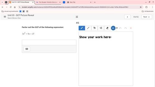 Factor out the GCF of the following expression: 3x^2 + 9x + 27... | Filo