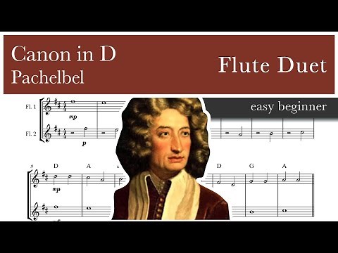 Canon in D - Pachelbel – Flute Duet (easy beginner)