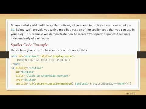 How to Add Multiple Spoiler Buttons to Your Blog