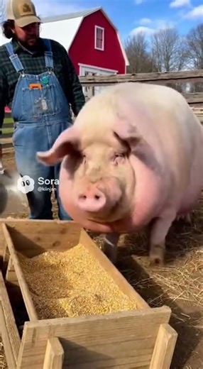 Fat pig 🐖 can't stop eating !! #pig #funnyanimal #ai #animals #shortvideo