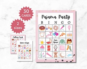 Pajama Party Bingo Cards, Printable Slumber Party Game for Kids, Girls Sleepover Activity - Etsy
