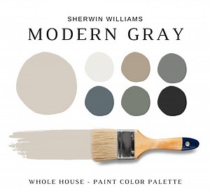 MODERN GRAY Sherwin Williams Color Palette, Neutral Colors for Home, Modern Neutrals, Modern Color Scheme, Whole House Paint, Color Scheme - Etsy