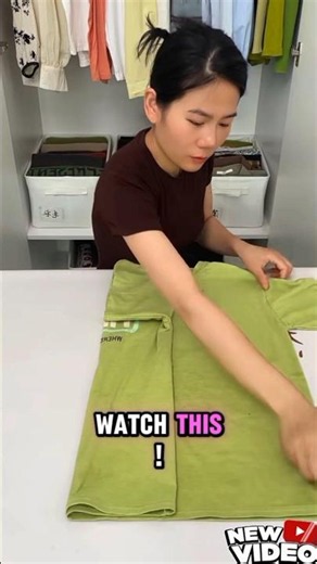 Fold Any Shirt Perfectly in Seconds | Easy Shirt Folding Hack for a Neat Closet