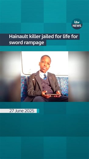Marcus Arduini Monzo, has been jailed for life for the murder of 14-year-old Daniel Anjorin during an attack with a sword in Hainault, north-east London. #itvnews | ITV News
