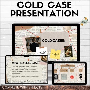 Cold Case Presentation: Forensic Facts & Real-World  High School & Middle School