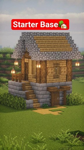 Minecraft Starter House Build Tutorial 🏠| Easy Survival Base Idea | #Minecraft