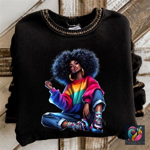 Urban Black Woman Png Bundle, African American Girl Stickers, Black People Cliparts, Streetwear Fashion Hiphop Designs, Afro Women Graphics - Etsy