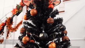 Yaheetech 4.5ft Black Artificial Christmas Pine Tree Seasonal Holiday Carnival Home Party Decoration for Home, Office, Party Decoration Indoor Outdoor with 483 Branch Tips and Foldable Stand