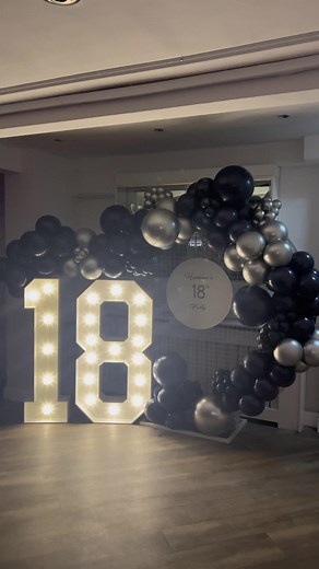 18th Birthday Balloons Party Setup