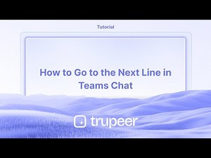 How To Go To The Next line In Teams Chat