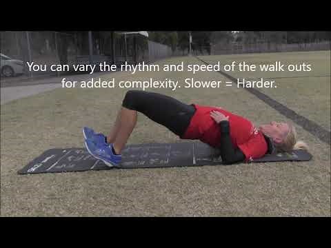 Glute Bridge with Heel Walk outs