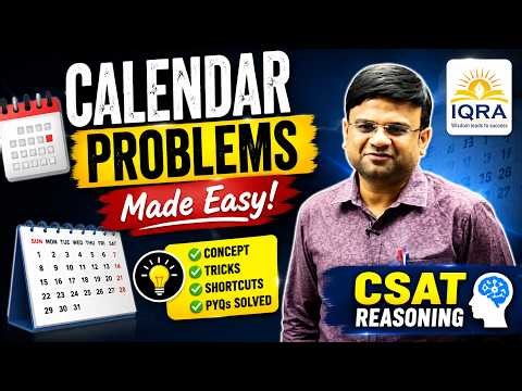 Calendar Problems Made Easy | CSAT Reasoning #iqraias #upsc #csat