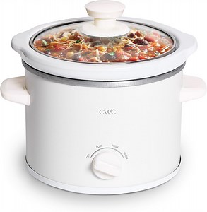 COOK WITH COLOR Slow Cooker, Crock Pot, 2-Quart Removable Stoneware Mini Crock Pot, Cream