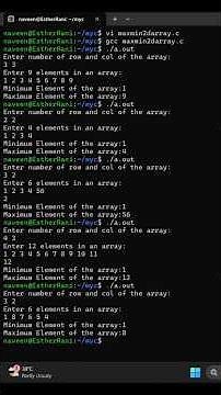Find Minimum and Maximum in a 2D Array in C | C Programming Shorts