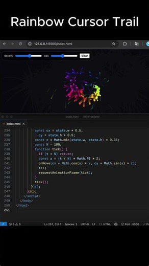 CSS Rainbow Cursor Trail #shorts #css #frontend