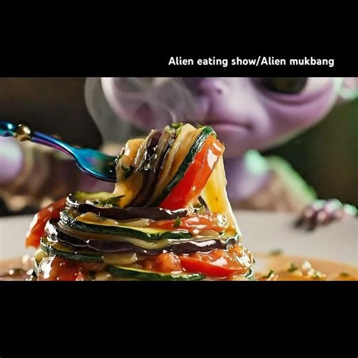 Alien Tries Ratatouille👽🥒🍅