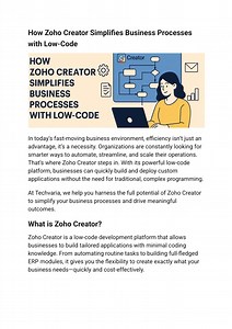 How Zoho Creator Simplifies Business Processes with Low-Code - SlideServe