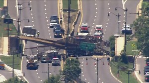 Pedestrian bridge collapses on busy freeway in Washington, DC