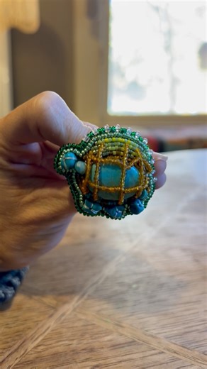 34 reactions · 3 comments | Let’s bead a box turtle brooch: I even went 3D using turquoise accents! The lattice work makes it extra fun. #handmade #fblifestyle #art | Sheena Standingbear | Facebook