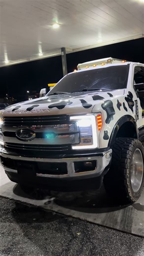 Cow Print Truck Wrap Installation | F250 Crane Operator Turnaround Hand
