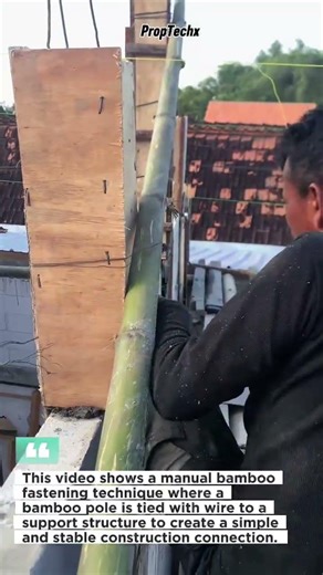 Bamboo Wire Fastening Technique for Simple Construction #bamboo #construction #DIY