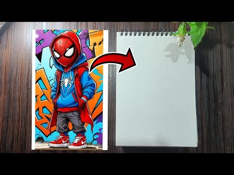 Cute spider man outline tutorial Live.