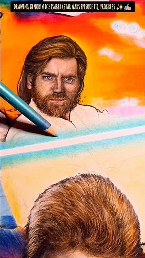 Drawing Obi-Wan Kenobi and lightsaber (Star Wars episode II) ✨✍🏼