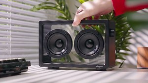 JAYINE Cassette Portable Bluetooth Speaker, 16W Minimalist Speakers Bluetooth Wireless Loud, HD Powerful Sound and Wide Compatibility V5.3 for Indoor Outdoor - Black