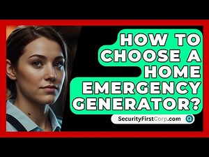 How To Choose A Home Emergency Generator? - SecurityFirstCorp.com
