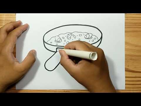 How to draw PAELLA SPAIN FOOD