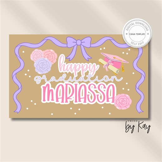 Congrats Grad 2026 | Preschool Graduation Painted Banner Template | Girly Graduation Banner | High School Class of 2026 Banner - Etsy Canada