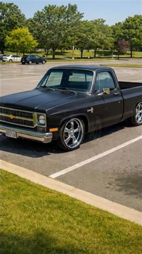 💯🎸 👀 LooK at this CHEVY TrucK Posted up at the PaRK #customtrucks #chevy #chromerims