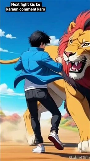 Men fight lion in 3D animation #fighting #animation #viral