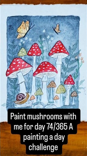 Watercolor mushroom painting #ytshorts #painting #watercolorpainting #artshorts #shortsfeed #shorts