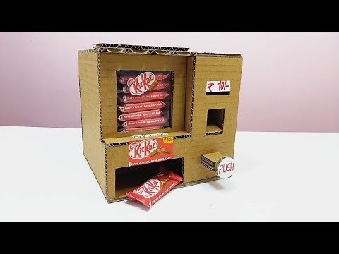 How to Make Coin operated Kitkat Vending Machine with Hydraulic System ( No DC Motor )