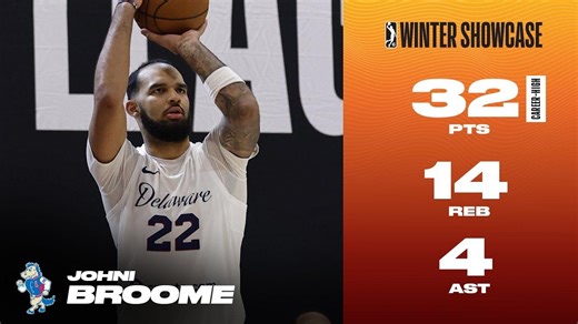 【G League】爆砍32 14生涯新高！76人35号秀！前奥本大学内线核心约翰尼·布鲁姆在发展联盟爆砍32分14篮板4助攻3封盖1抢断两双数据！！！