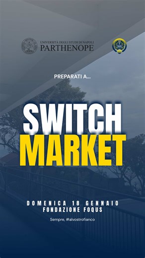 🎒 𝗦𝗧𝗨𝗗𝗘𝗡𝗧𝗜 𝗣𝗔𝗥𝗧𝗛𝗘𝗡𝗢𝗣𝗘: 𝘀𝗵𝗼𝗽𝗽𝗶𝗻𝗴 𝗮 𝟯.𝟵𝟵€!! Switch Market arriva a Napoli, con il primo grande Swap Party della citta. Scambia i tuoi capi che non usi più, trova pezzi unici e vivi un'esperienza tra food, musica e workshop creativi. 🎟️ Biglietto studenti Parthenope: 3,99€ in prevendita fino alle ore 13 del giorno prima! ✔️ Acquisto con mail istituzionale ✔️ Porta da 1 a 4 capi ✔️ Mostra la matricola all'ingresso 𝘘𝘶𝘢𝘯𝘥𝘰? 🗓️18 gennaio 2026 - ore 10/19 📍Fondazi