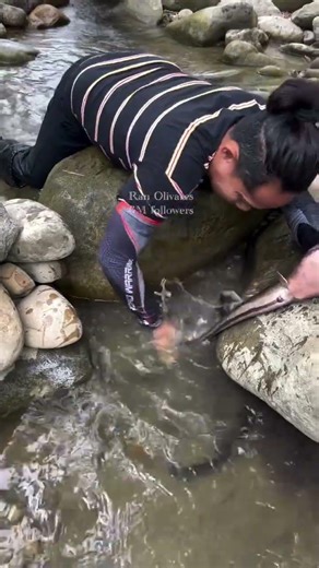 Scoop in a rock #fishing #rivercrab #freshwaterfish #fishspecies #food #fishtypes #carpfishing#fish