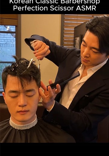 Korean Barbershop Scissor ASMR Experience in Seoul