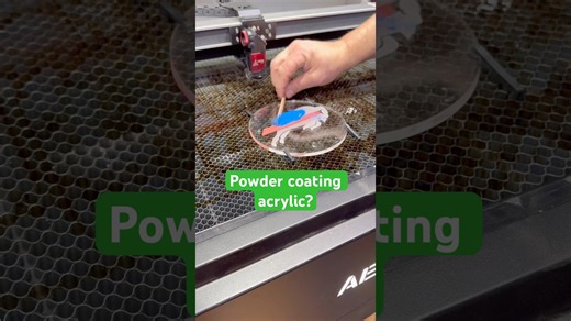 Secrets to powder coating acrylic to make art #workshop #powdercoating #laser