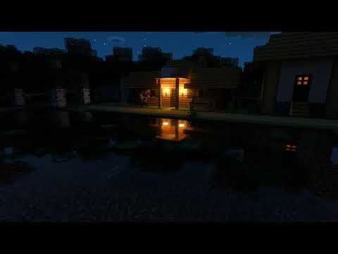 ✨ 🌊 Minecraft Night Time Lakeshore Cabin Ambience w/nature sounds and music to Sleep/Study/Relax 🌊 ✨