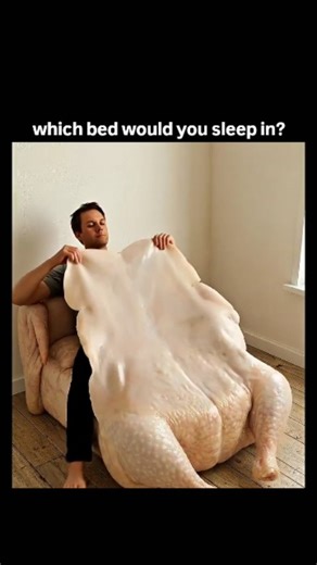 Zahan on Instagram: "The video depicts hyper-realistic CGI beds modeled after foods like a raw chicken carcass, stacked oranges and limes, sushi rolls, avocados, eggs spilling yolk, burgers, and a gingerbread house, challenging viewers to pick one for sleeping. - Posted by horticulture expert @diharagirimana on January 19, 2026, it exploded to 6 million views and 7,700 likes in under 24 hours, drawing replies blending humor (e.g., "the chicken") with revulsion (e.g., "disgusting to watch"). - Li