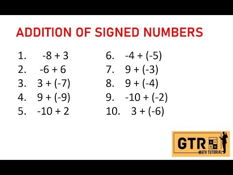 ADDITION OF SIGNED NUMBERS