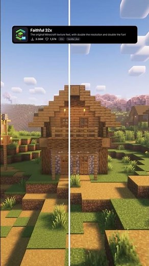 Best Minecraft Original Feel 32x32 Resource Pack: Faithful 32x #minecraft #shorts #mc