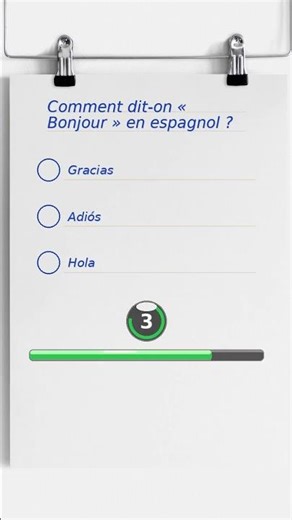 Comment appelle-t-on un bébé poisson ?Comment dit-on « Bonjour » en espagnol ?Combien y a-t-il de