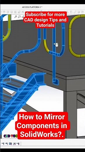 How to Mirror Components/Bodies in SolidWorks. #solidworks #cad #cadtools2d3d #students #steel