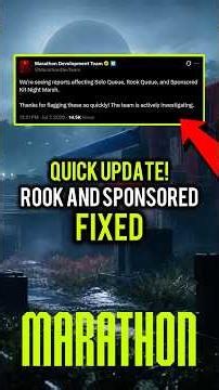 Marathon Fixes Rook and Sponsored Queues In Quick Update 🐛 #Marathon